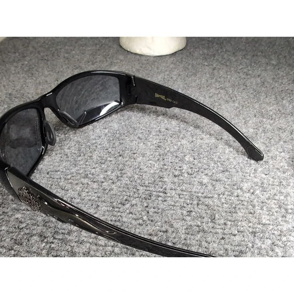 Choppers Biker Mirrored Flame Sunglasses Black And Silver‎ 3D Flames